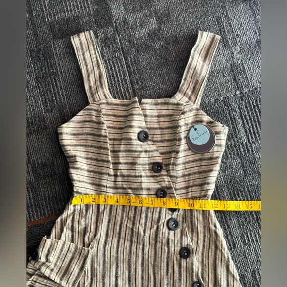 EVA FRANCO Dress SIZE 4P-NWT. Linen Blend Striped Button Front Midi Made in USA - Picture 12 of 14